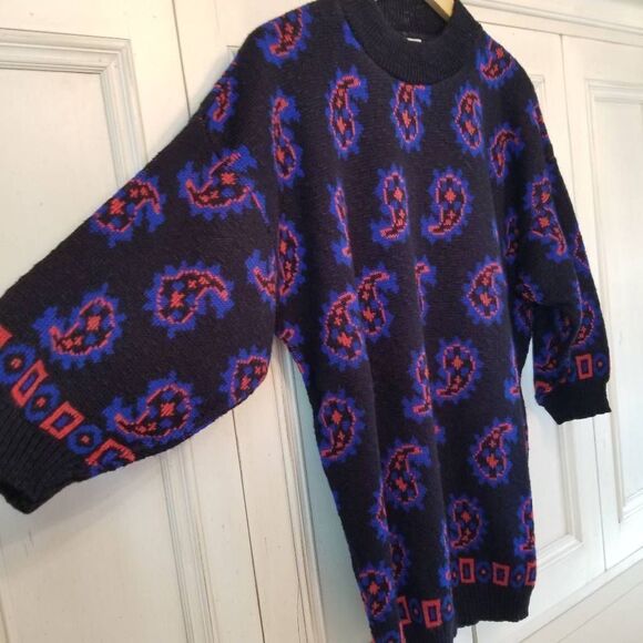 Vintage SWAK Paisley Sweater M - Picture 3 of 7